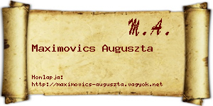 Maximovics Auguszta névjegykártya